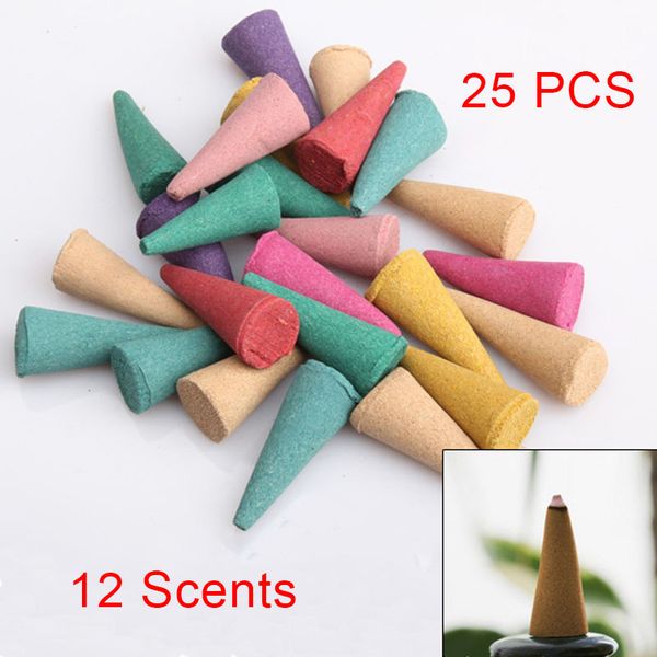 

25 mix stowage colorful fragrance triple scent incense cones potpourri ptct