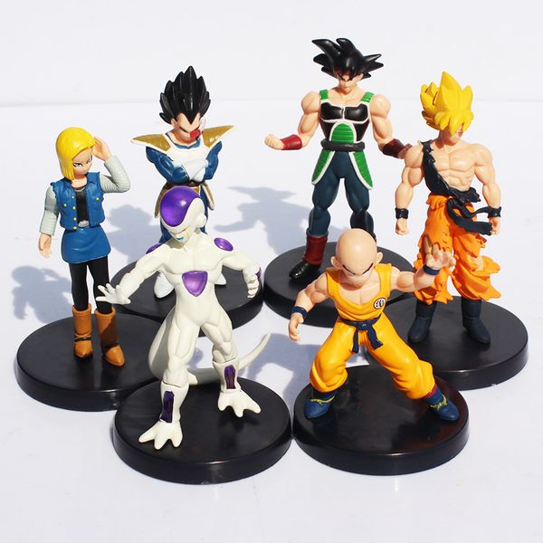 

eco-friendly 12cm 6pcs /lot dragon ball z figures dragonball son goku frieza vegeta kuririn burdock pvc action figure collectable model toy