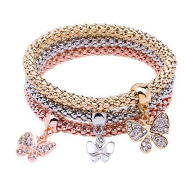 

jewelry bracelets for women diy butterfly heart pendant handmade bracelets simple fashion of shipping, Black