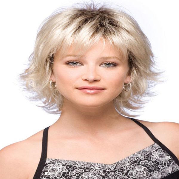 Women Girls Wig Short Hair Curly Hair Silver White Color Hot Style