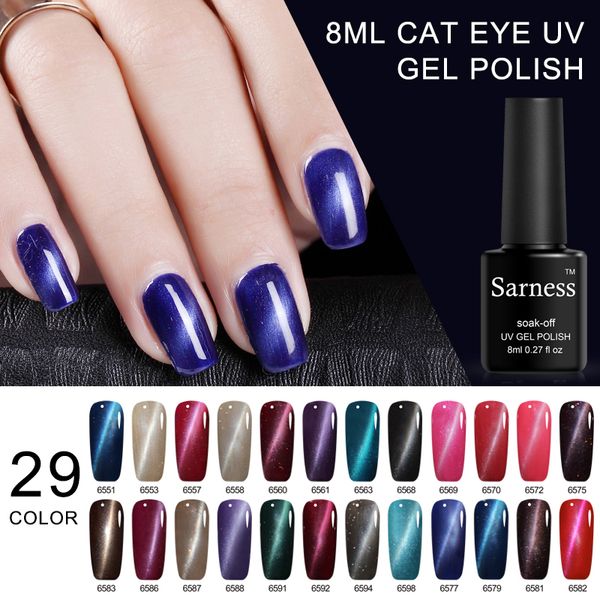 

sarness magnetic cat's eye uv gel nail polish gels costruttore lacquer clear shine gel varnish diy nail art lucky set polish, Red;pink