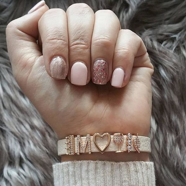 

vinnie design jewelry keepers sets with leather stainless steel mesh bracelet and 6pcs rose gold charms as women gift, Golden;silver