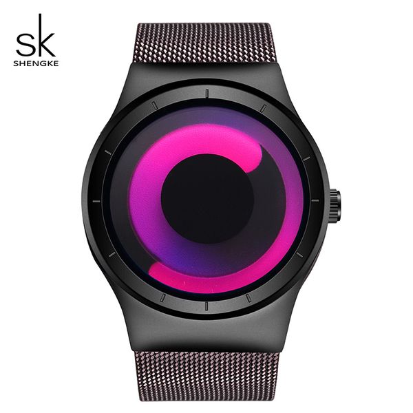 

shengke creative women watches luxury quartz wristwatch stainless steel 2018 sk brand watches for women, Slivery;brown