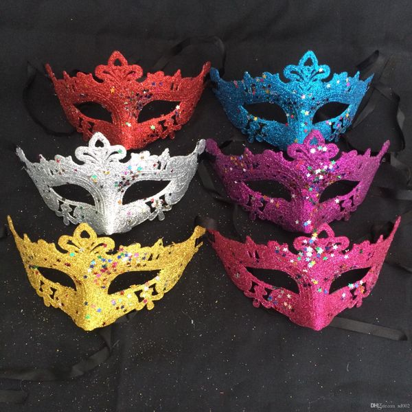 

fashion masks masquerade mardi gras props for women bling style twinkle star glitter sequins half face mask fashion many colors 0 65dl zz