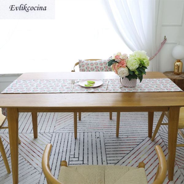 

бесплатная доставка мультфильм розовый персик стол бегун decoracion меса хогар хлопок белье chemin де таблица tafelloper для партии декор