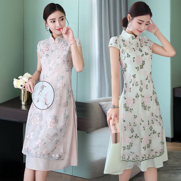 

2018 vietnam aodai chinese style qipao cheongsam for women, Red