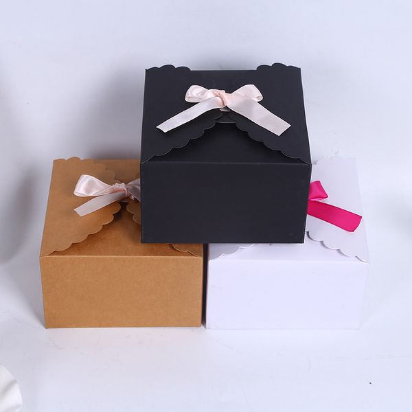 

kraft paper candy box square shape black brown packaging box wedding favor gift party supply