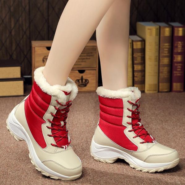 

women's female shoes winter warm boots woman snow boots 2018 new styles of lady shoe plus big size fast shipping, Black