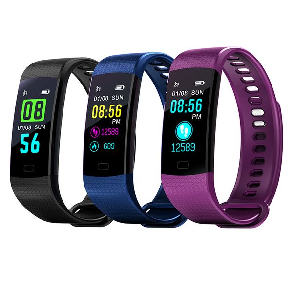 

yisuya silicone band waterproof smart bracelet fitness tracker sport watches for men women multi-language wristband gifts 2018, Slivery;brown