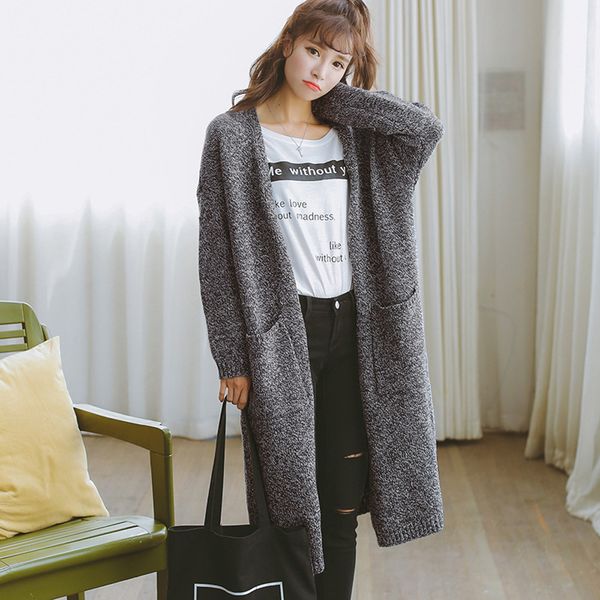 

long cardigan fall winter new design oversize sweater cardigan outwear coat women, White;black