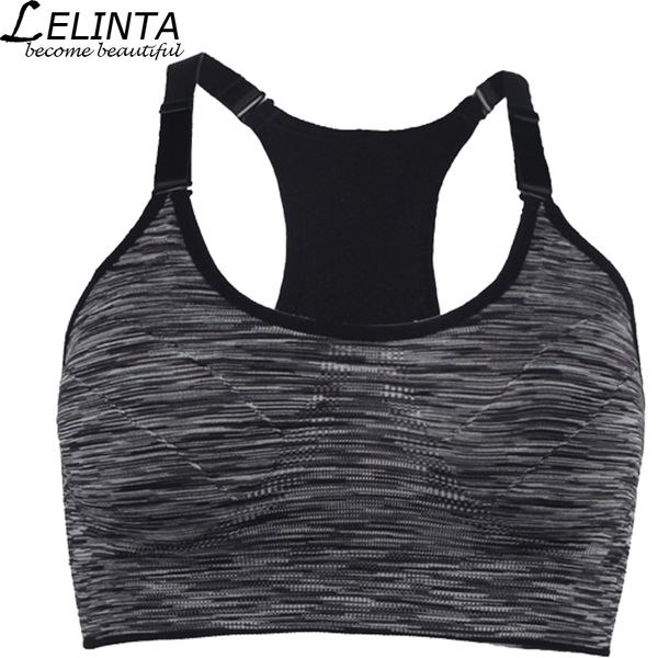 

black/gray/purple/red/green women sports bra absorver sweat yoga fitness seamless cup bra padded push up vest size  l, White;black