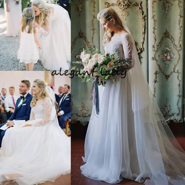 

summer bohemian wedding dresses for bride lace long sleeves boho hippie backless wedding gowns arabic middle east church, White