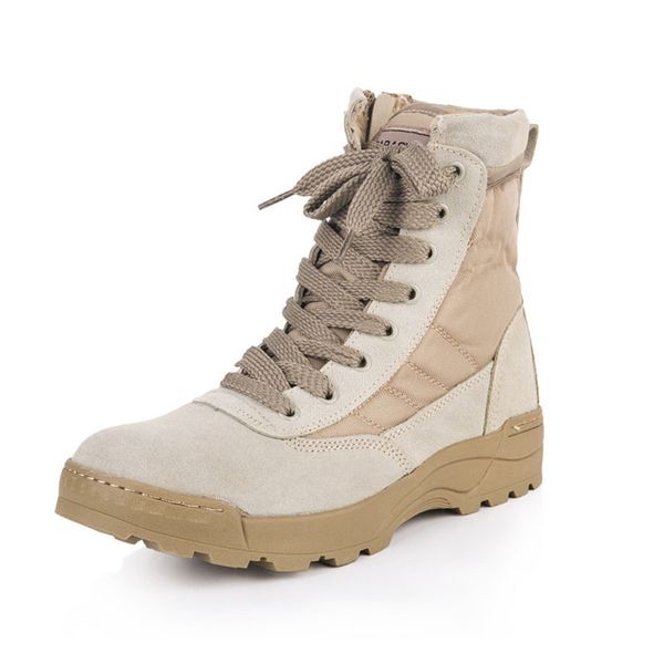 

men women military tactical boots outdoor tactical mountain trekking boots combat non-slip shock absorption boots, Black