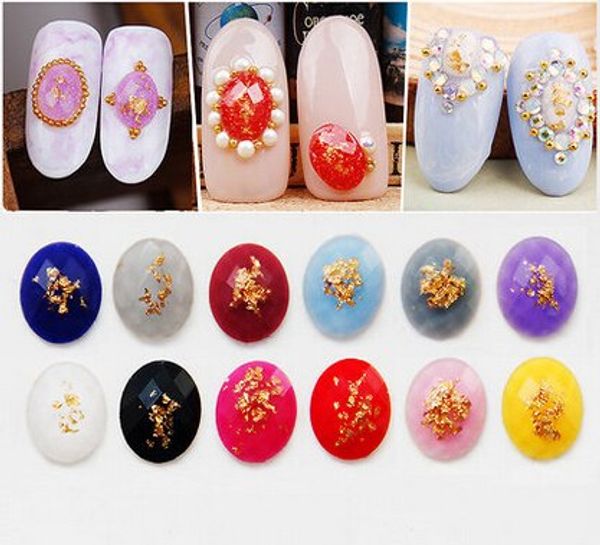 

nail gold oval retro luxury new accessories wholesale diamond flat resin gold treasure japanese ornament 10pcs/lot, Silver;gold