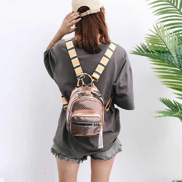 

ms glossy backpack bags 2018 new women's european and american style girls backpack