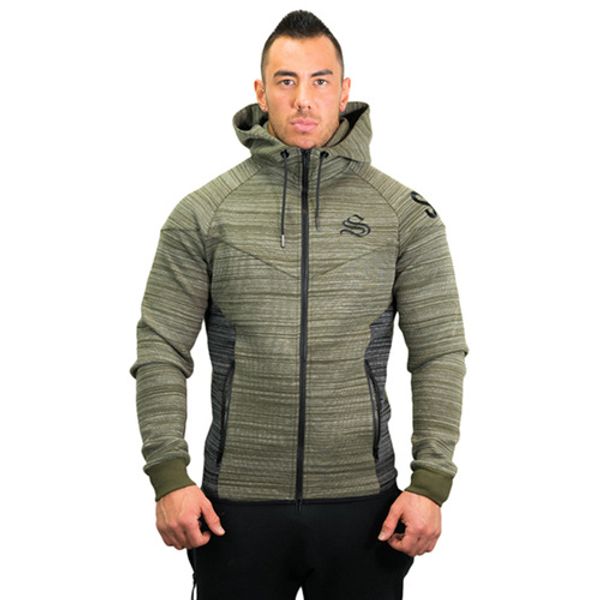 

20158 мода толстовки дизайнер большой размер осень и зима мужская спортивный свитер открытый толстовки свободные работает куртка, Black