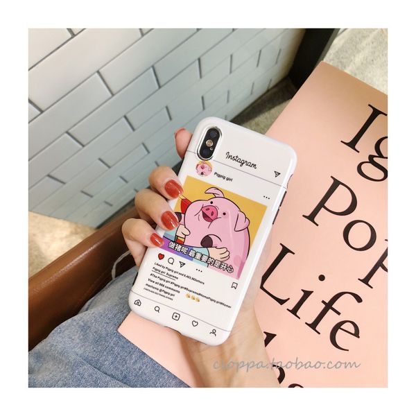 

cute cartoon pig mobile phone shell protective cover tpu case