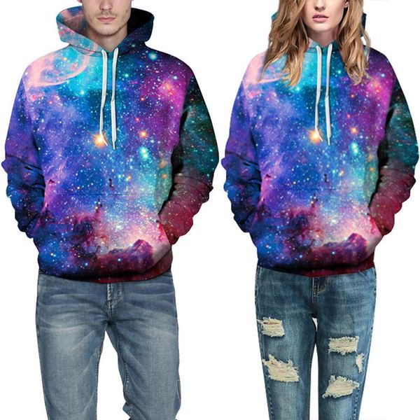 

mrwonder women men sweatshirt 3d print starry design hoodie cool casual long sleeve hooded pullover sweatshirt top, Black