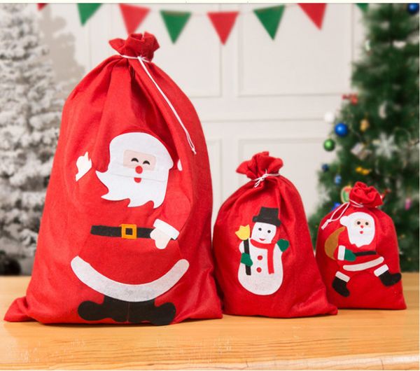 

2019 the latest christmas gift bag, santa claus knapsack, non-woven gift bag, hand applique children's exclusive gift