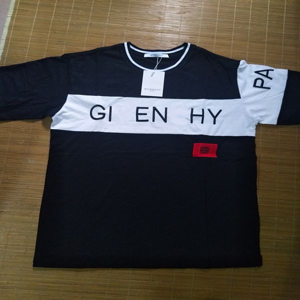 

.18ss Summer Street wear Европа Париж Патч Tee Мода Мужчины Высокого Качества Хлопка Футболка