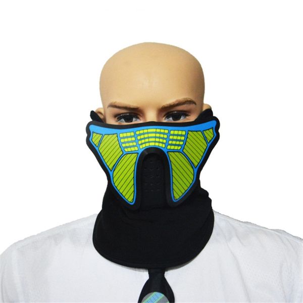 

riding mask night cycling voice-activated light-emitting mask neck warmer winter light-emitting led safe riding, Black