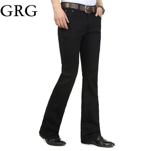 

new men winter fleece boot cut jeans business casual flare pants mid waist plus size velvet trousers, Blue