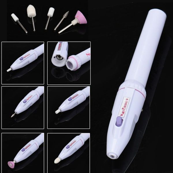 

1 set 5 bits nail art electric drill tips buffer manicure pedicure grooming tool multi use hipping 5p926, Silver