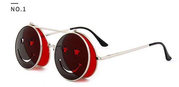 

foreign trade new friends steaming gram cover smiling face sunglasses men and women personality brand glasses, White;black