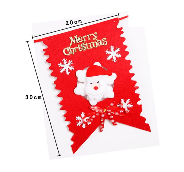 

wholesale-5 sets christmas tree decorations flags, christmas colorful banners 6pc/set (20cm *29.5cm ) ing