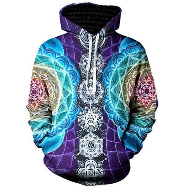 

новые модные аниме psychedelic mandala 3d print толстовки модная одежда женщины / мужчины толстовка hoodies casual pullovers k90, Black