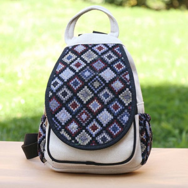 

fashion national embroidery shopping small backpacksembroidered women backracks all-match versatile nice printed backruck