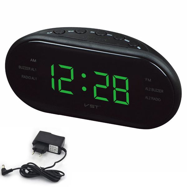 

large led digital am fm radio alarm clock electronic table watch shelf desk clocks with backlight snooze nixie clock