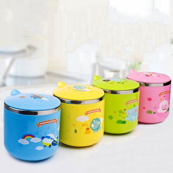 

mambobaby cartoon baby cup kettle children learn feeding drinking water bottle with handle cartoon 220ml cover kids training cup