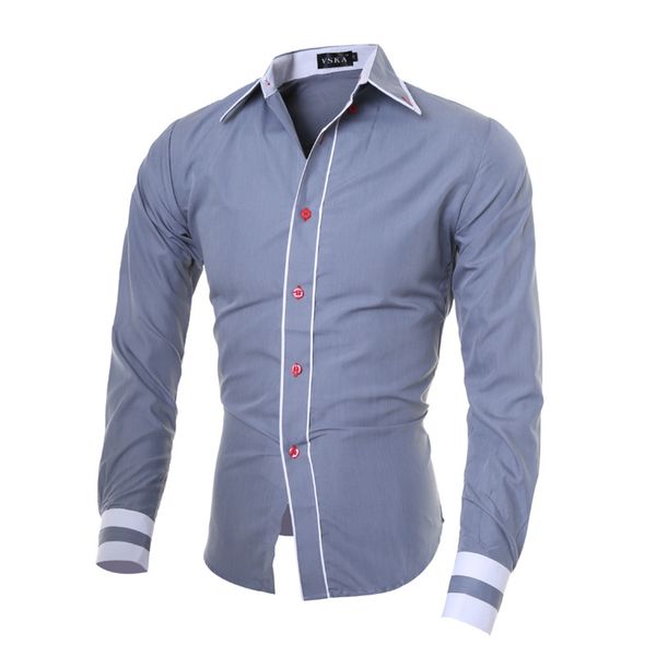 

men shirt brand nice male long sleeve shirts casual hit color slim fit black man dress shirts 2xl c827, White;black