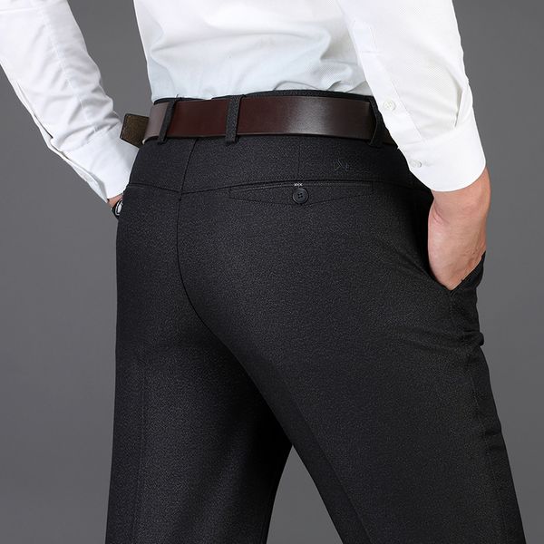 

autumn winter men's casual pants thick cotton formal brand clothing men suit pants business straight trousers man black