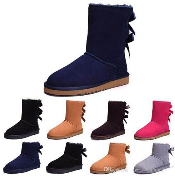 2019 Nova WGG Mulher Clássico da Austrália ajoelhar Botas Ankle boots Preto cinza castanha marinha azul Mulheres menina botas Tamanho EUA 5-10