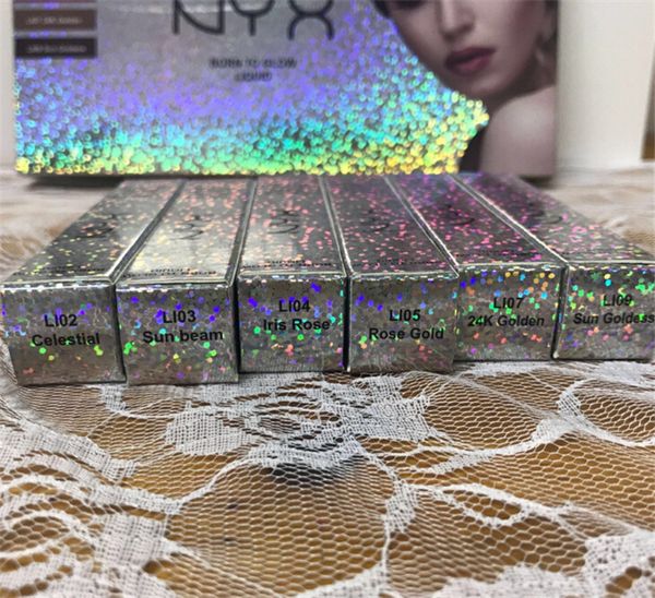 

new nyx born to glow liquid 6 colors eyeshadow shimmer 12pcs/set fast dhl ship