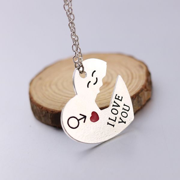 

i love you letter keychain heart key ring silvery lovers love key chain souvenirs valentine's day gift, Silver