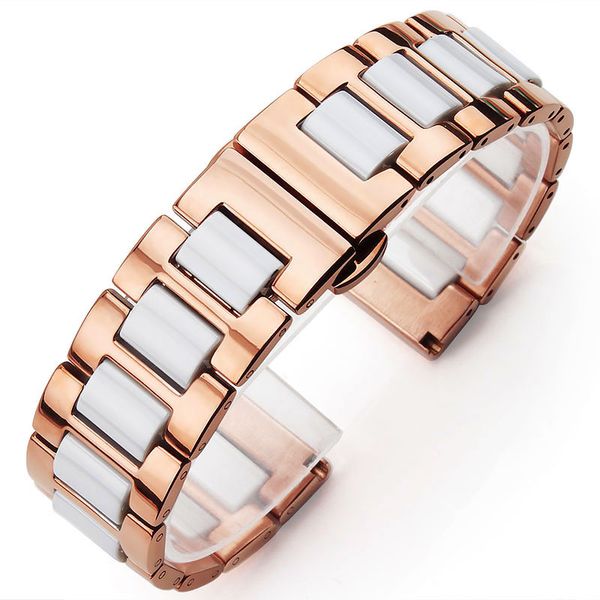 

16mm 18mm 20mm ceramic watch band, stainless steel strap chain, black, suitable for, Black;brown