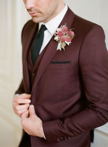 

custom made wine red men suits wedding slim fit tuxedo business skinny burgundy suits men groom blazer prom party 3 pieces, White;black