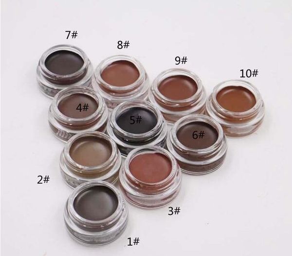 2018 Crema per sopracciglia Pomata Marrone medio Trucco waterproof Sopracciglio 4g Biondo Cioccolato Marrone scuro Ebano Ramato Marrone medio TALPE + regalo