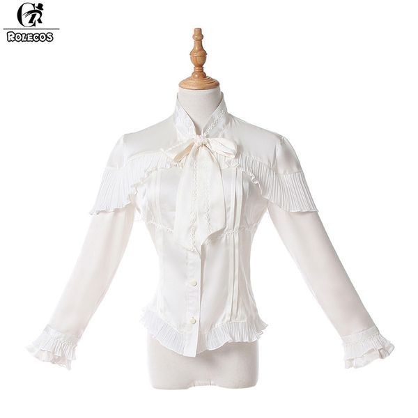 

rolecos new arrival women lolita shirt color white full sleeve lolita women blouse large size ruffles female shirts, Black;red