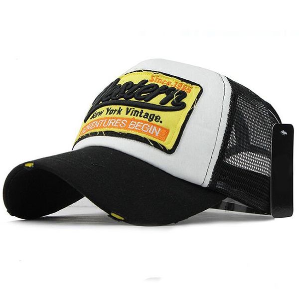 

mesh snapback cap baseball hat men women outdoor sunshade summer quick dry breathable hiking hat vintage embroidery hip hop caps 4 colors, Black;white