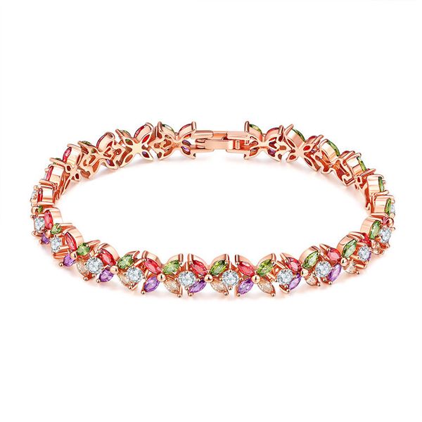 

exquisite new fashion color zircon bracelet rose gold bracelet, Black