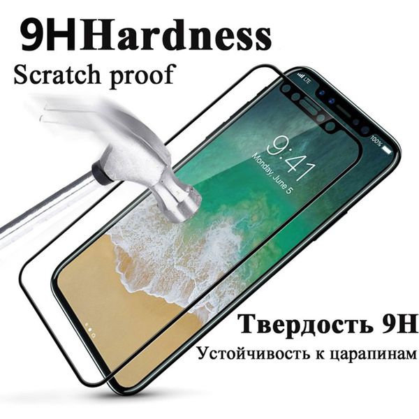 

Полное покрытие из закаленного стекла 9H для iphone X 8 4 4s 5 5s 5c SE 6 6s 7 7s плюс 10 Защитная п