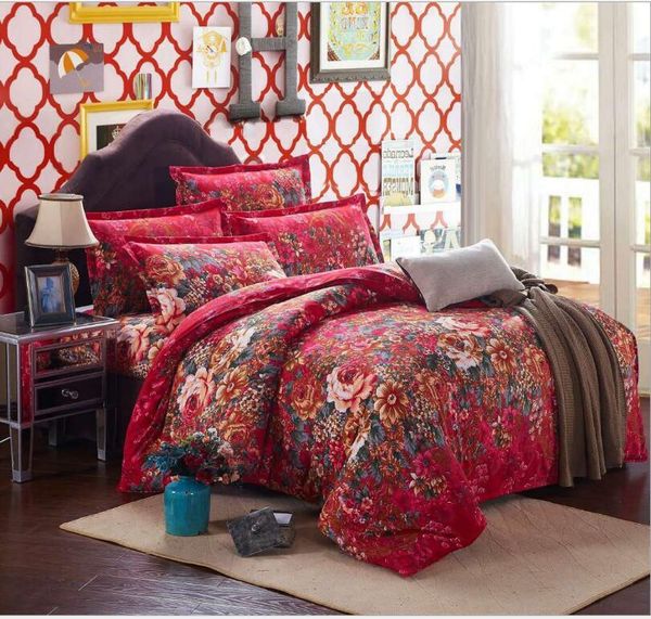 Fashion Home Bedding Set Cotton Printed Animal Sanding Twill Soft