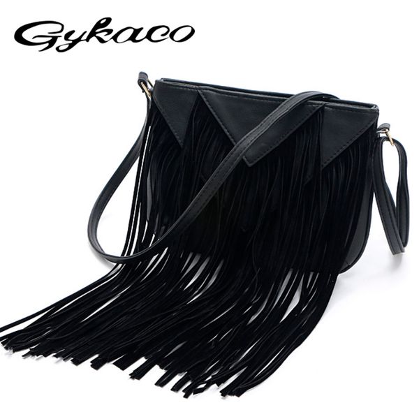 

gykaeo 2017 designer women bag leather fringe tassel shoulder bag ladies messenger bags for women crossbody bags bolsa feminina d18102906