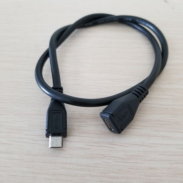 

micro usb 5pin male to micro usb 5pin female extension data power cable black 50cm