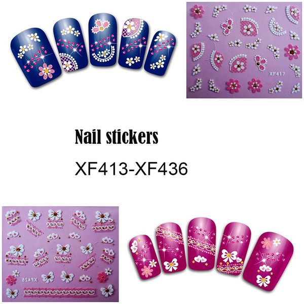 

1 pcs 3d nail art self-adhesive back glue nail decals coat to nails for beauty nails three-dimensional decorations stickers, Black