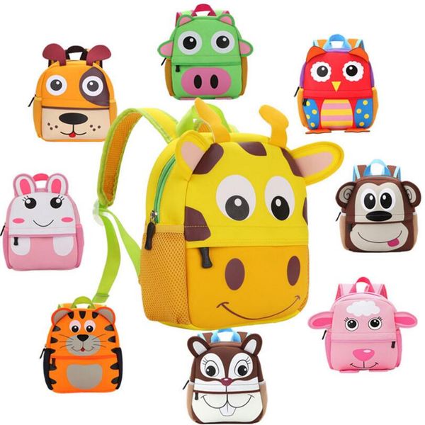 

2017 3d cute animal design backpack kids school bags for girls boys cartoon shaped children backpacks
